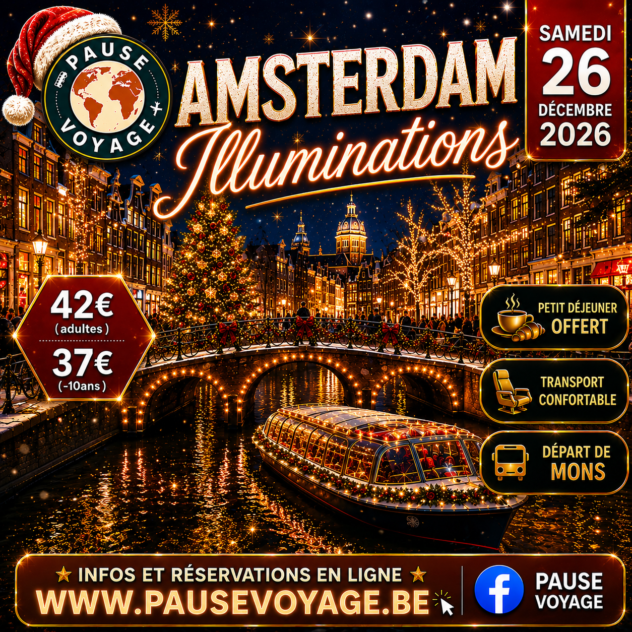 Amsterdam : Illuminations de Fin d'année - Samedi 26 Décembre 2026