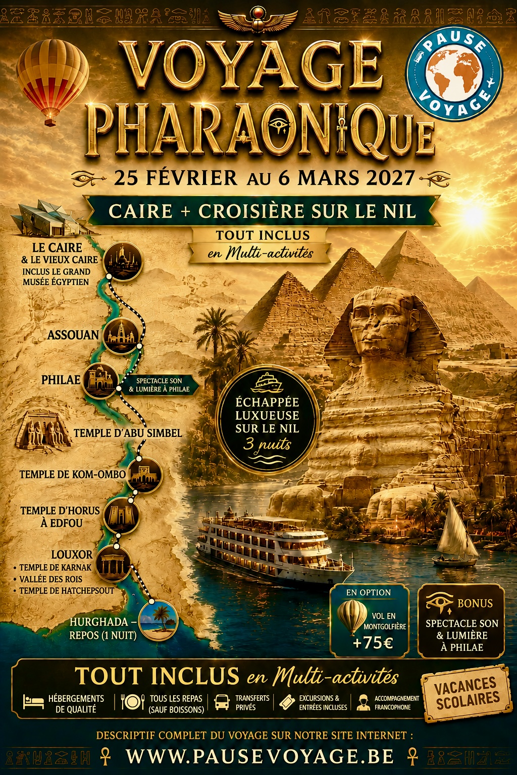 CAIRE + CROISIERE SUR LE NIL